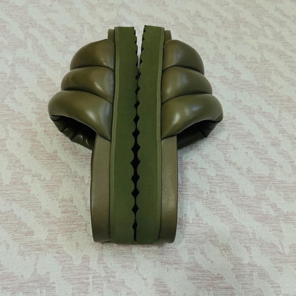 SCHUTZ | Maisha Vegan Leather Platform Sandal Slide Aspen Green, sz 8.5 - Picture 10 of 12